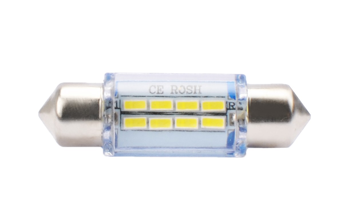 Blister 2 ampoules à LED C5W - 36mm - 12V - 0.37W - 6*3 mm Led