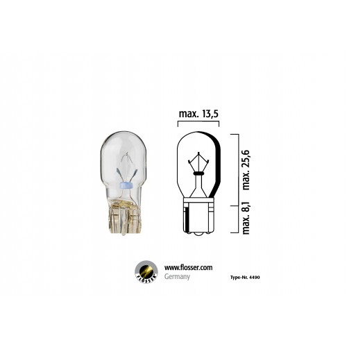 Ampoules Flosser 12V 2W W5W 2,1x9,5D (x10) - Pièces Electrique sur La  Bécanerie
